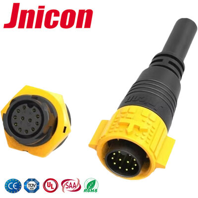 PA66 M19 12Pin 5A 빠른 단속 커넥터 IP67 케이블 커넥터