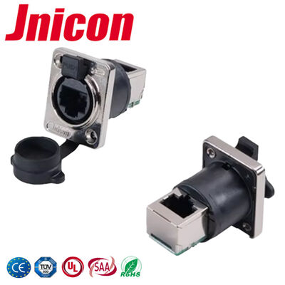 IP44/IP65 바요네트 잠금 연결 RJ45 방수 커넥터 금속 구리 500V