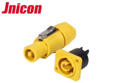 Powercon 방수 마개 소켓은, 노란 IP44 3개의 Pin 마개와 소켓을 방수 처리합니다