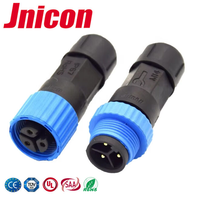 M15 3핀 플라스틱 원형 커넥터 10A 300V 야외 전자제품용 저전압 LED 커넥터