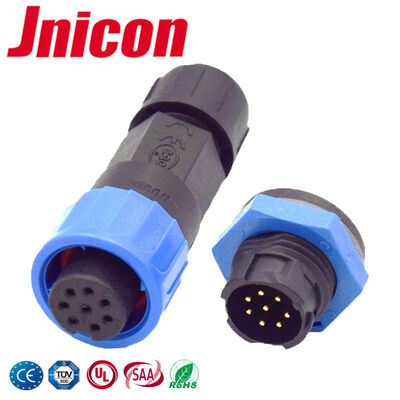 IP68 푸시 잠금 8 핀 방수 커넥터 300V M16 원형 커넥터