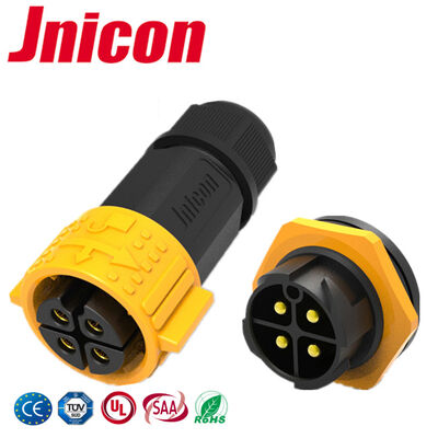 M25 50A 원형 방수 4핀 전원 커넥터 패널 마운트 LED 빠른 커넥터